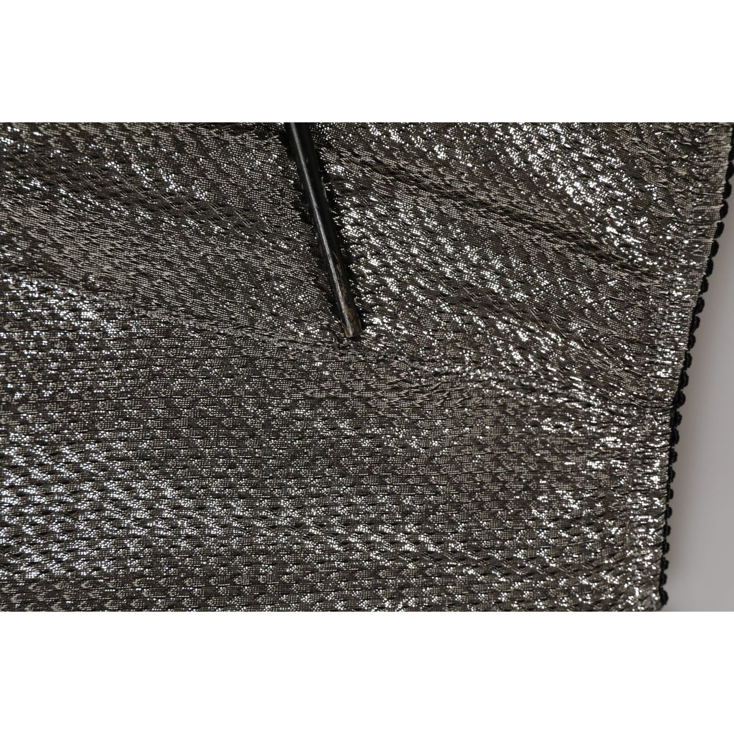 Close-up of Dolce & Gabbana Gray Silk Stretch Slip Girdle Panty Underwear fabric texture.