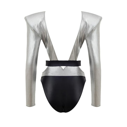 Dolce & Gabbana Gray Viscose One-Piece Swimsuit