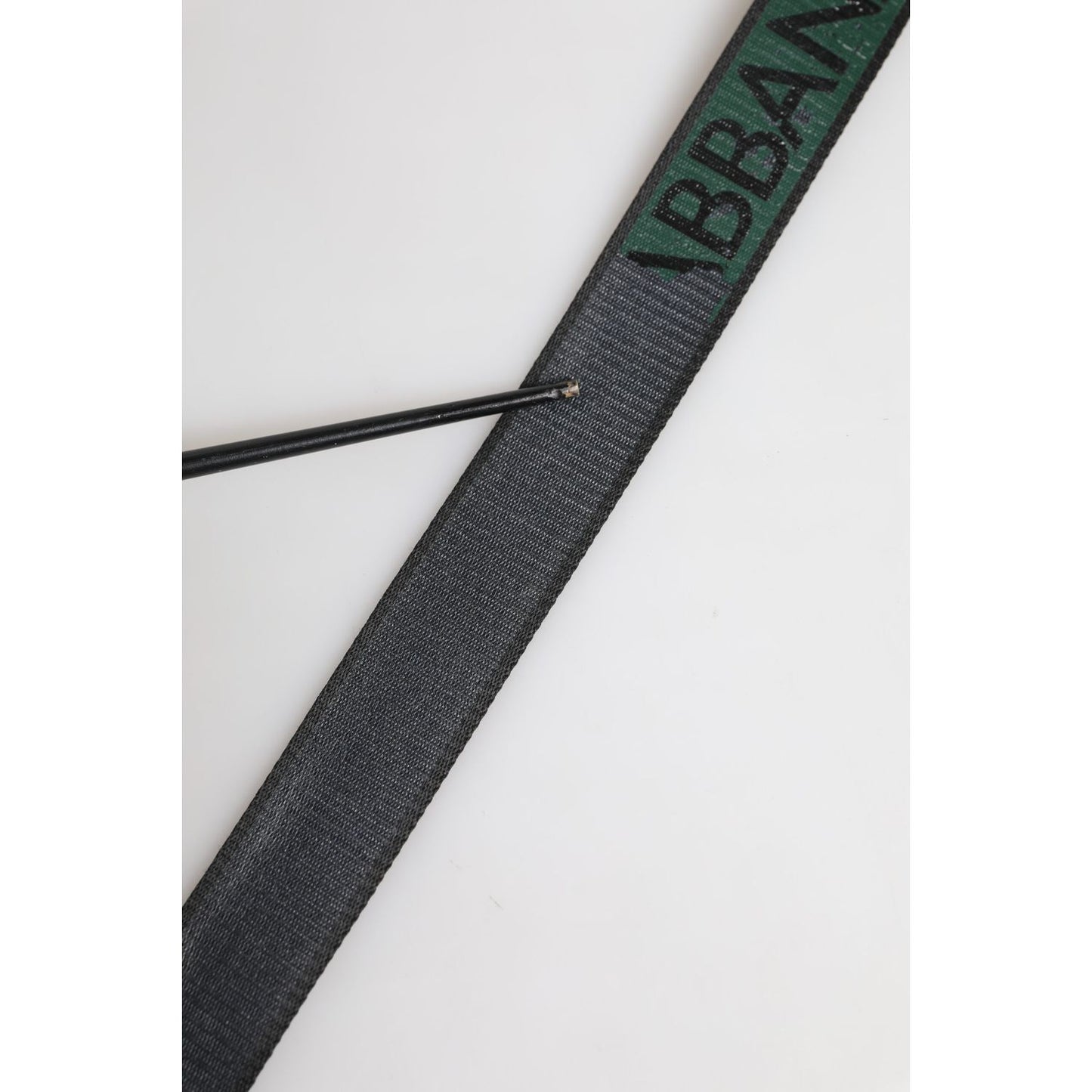 Dolce & Gabbana Green Black Polyester DG Logo Buckle Belt
