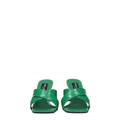 Dolce & Gabbana Green Leather Sandals