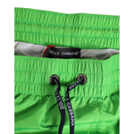 Dolce & Gabbana Green Nylon Drawstring Men Shorts Swimwear