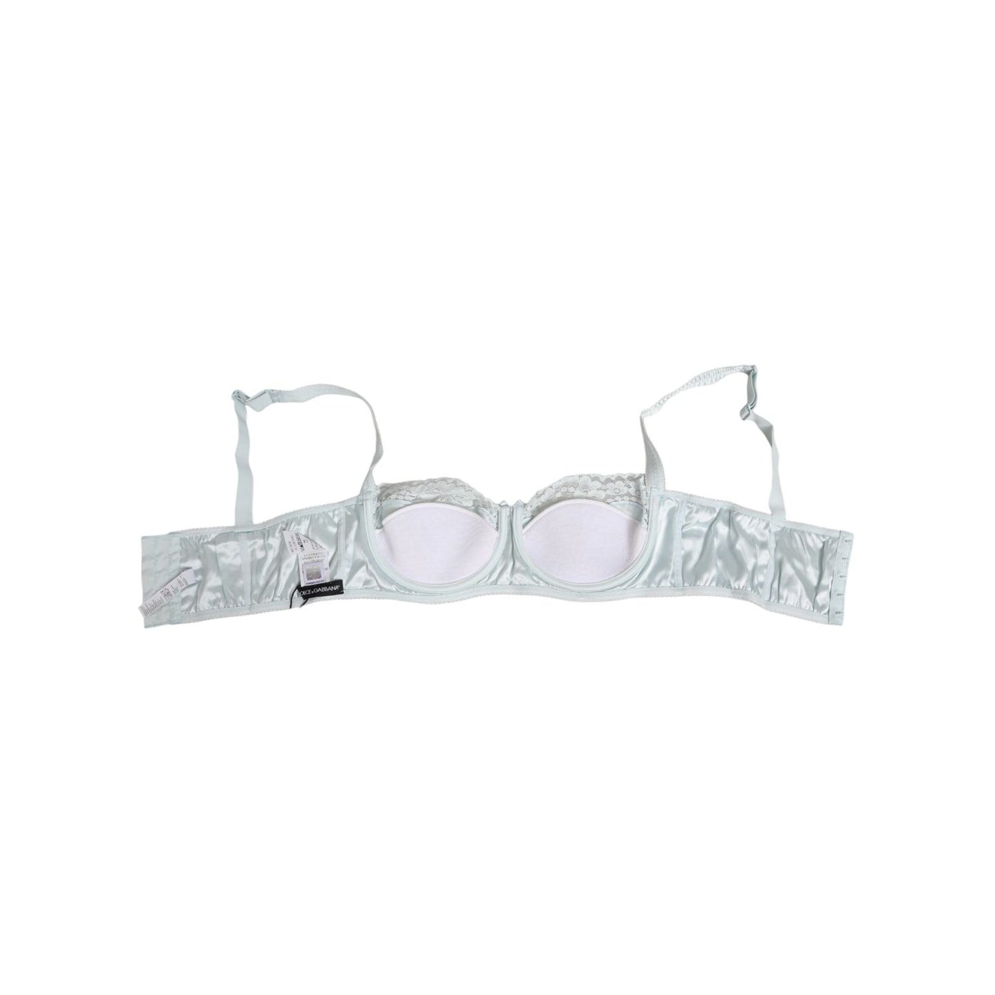 Dolce & Gabbana Light Blue Silk Semi-Padded Balconette Underwear