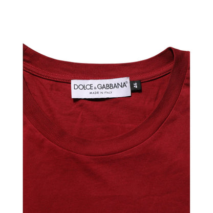 Dolce & Gabbana Maroon Logo Crew Neck Short Sleeve T-shirt