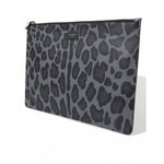 Dolce & Gabbana Multicolor Leopard Jacquard Logo Plaque Document Briefcase Bag, luxury style with leopard print.