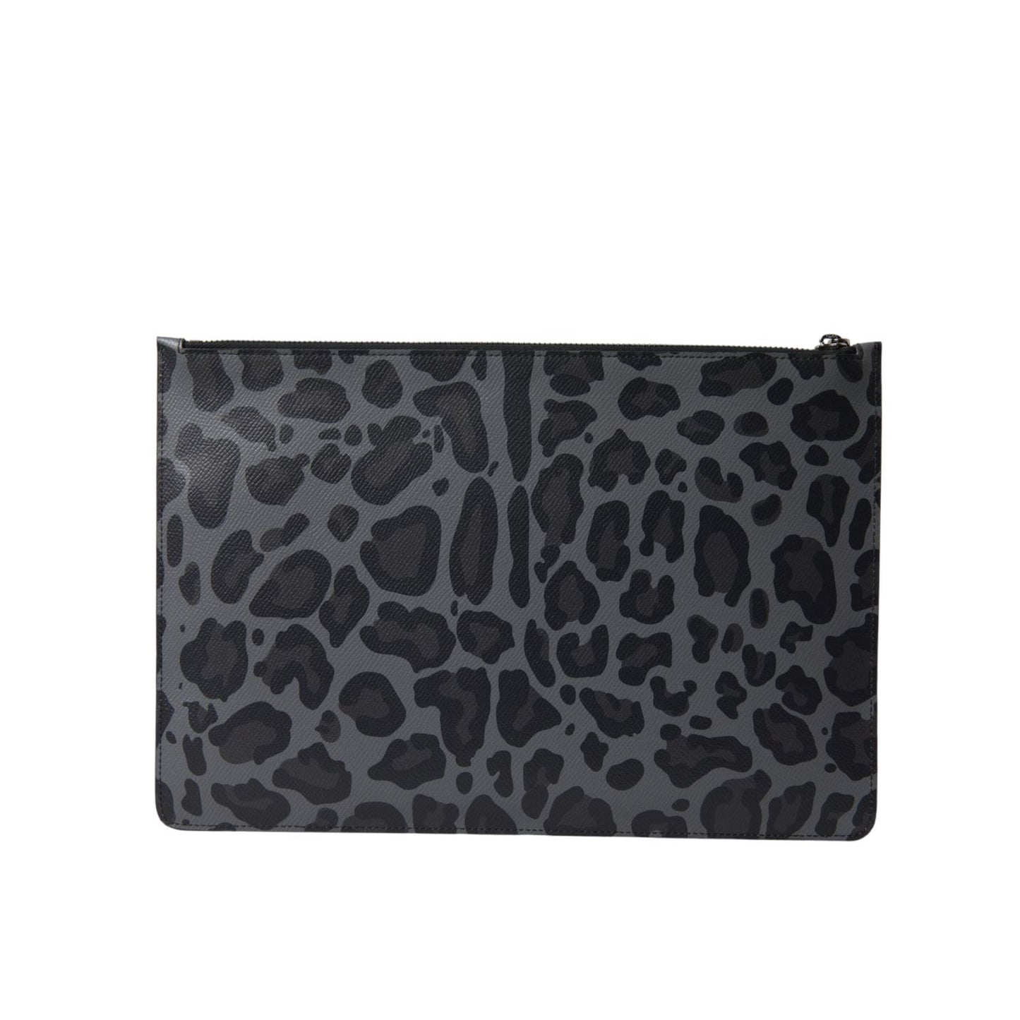 Dolce & Gabbana Multicolor Leopard Jacquard Logo Plaque Document Briefcase Bag