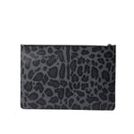 Dolce & Gabbana Multicolor Leopard Jacquard Logo Plaque Document Briefcase Bag