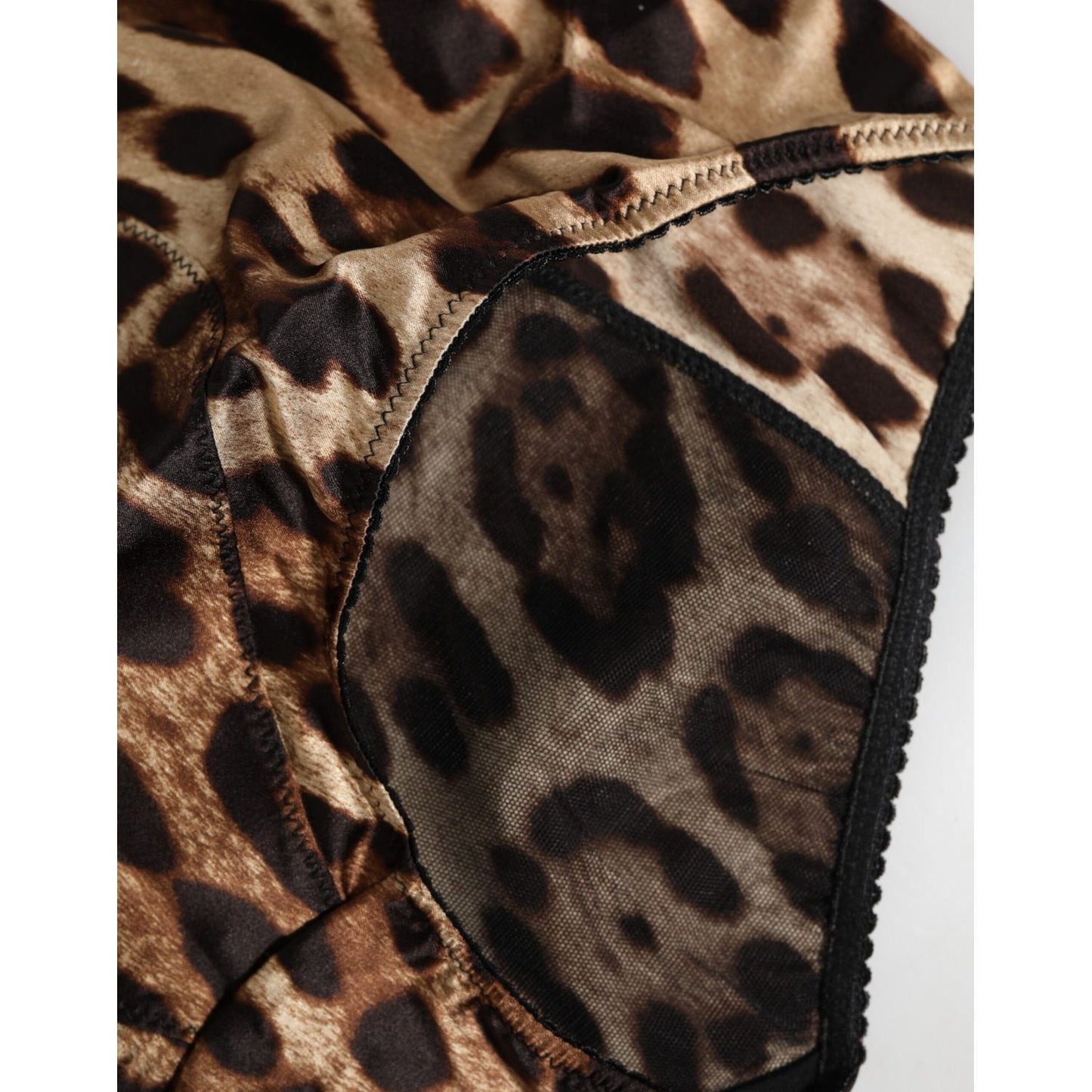 Dolce & Gabbana Multicolor Leopard Silk High Waist Girdle Underwear