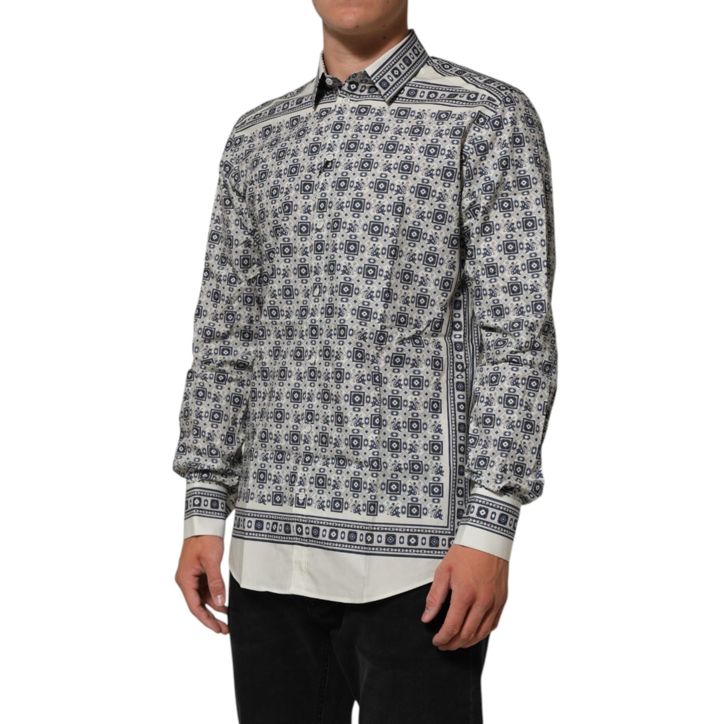 Dolce & Gabbana Multicolor Monkey Tie Print GOLD Dress Shirt