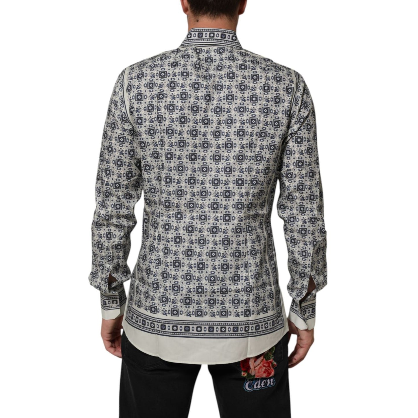 Dolce & Gabbana Multicolor Monkey Tie Print GOLD Dress Shirt