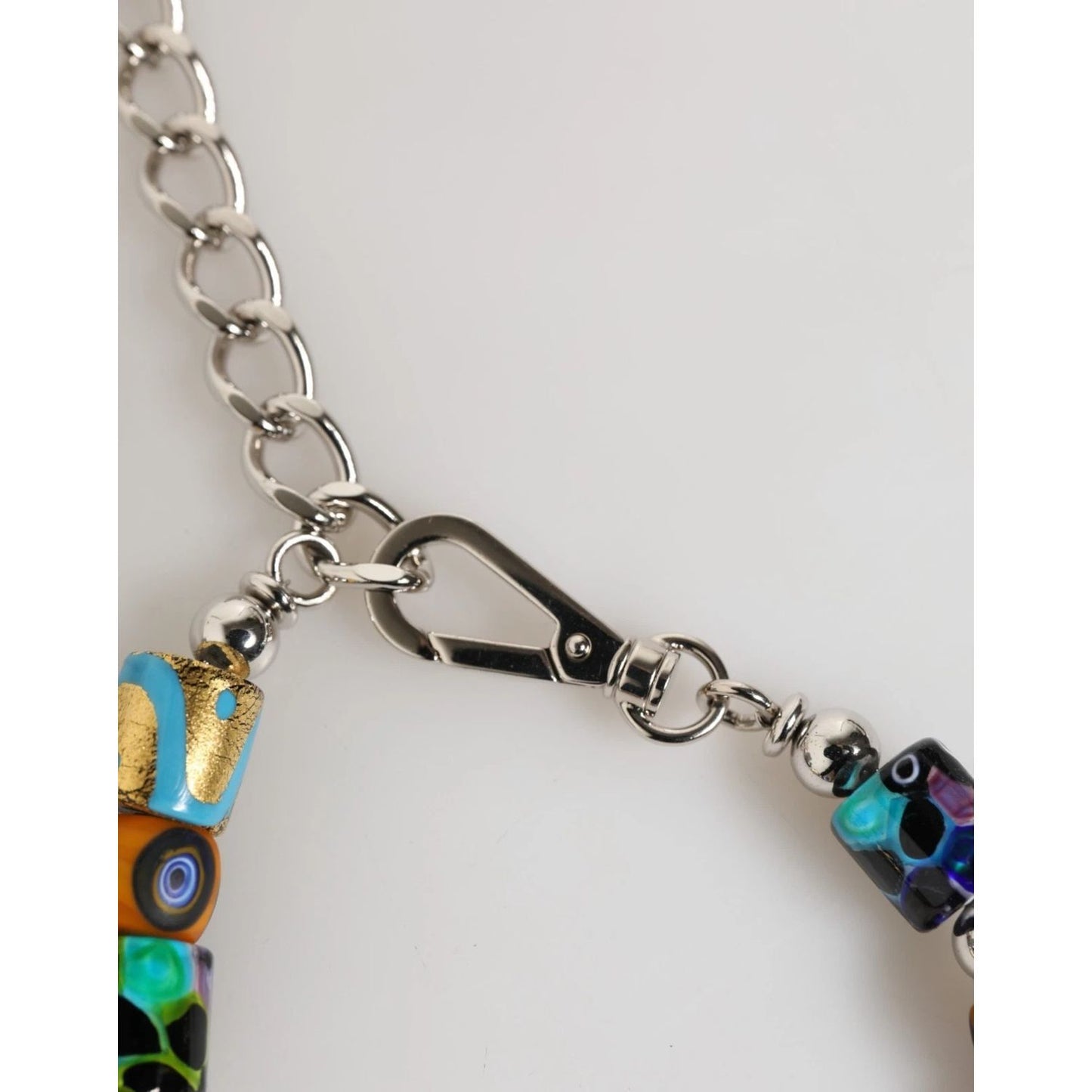 Dolce & Gabbana Multicolor Murano Glass Beads Brass Zamak Necklace