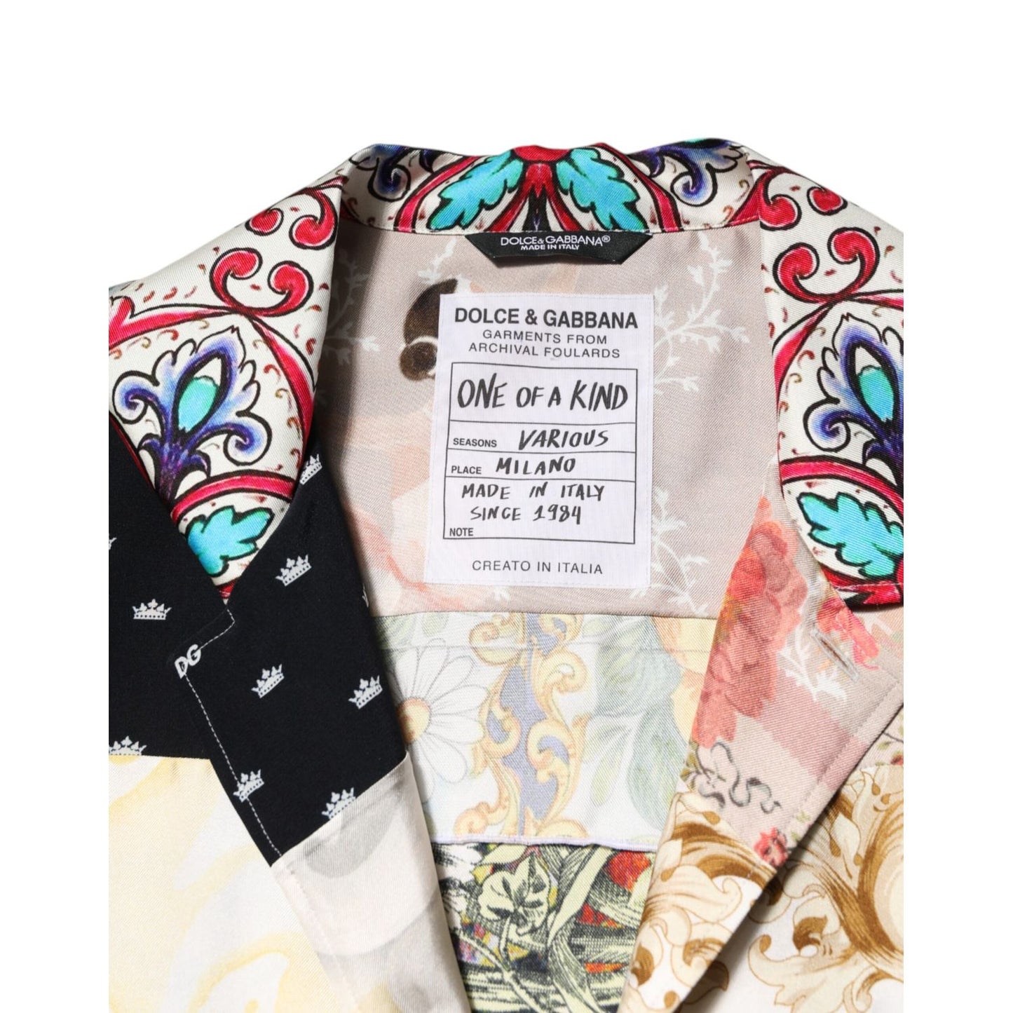 Dolce & Gabbana Multicolor Printed Button Down Casual Shirt