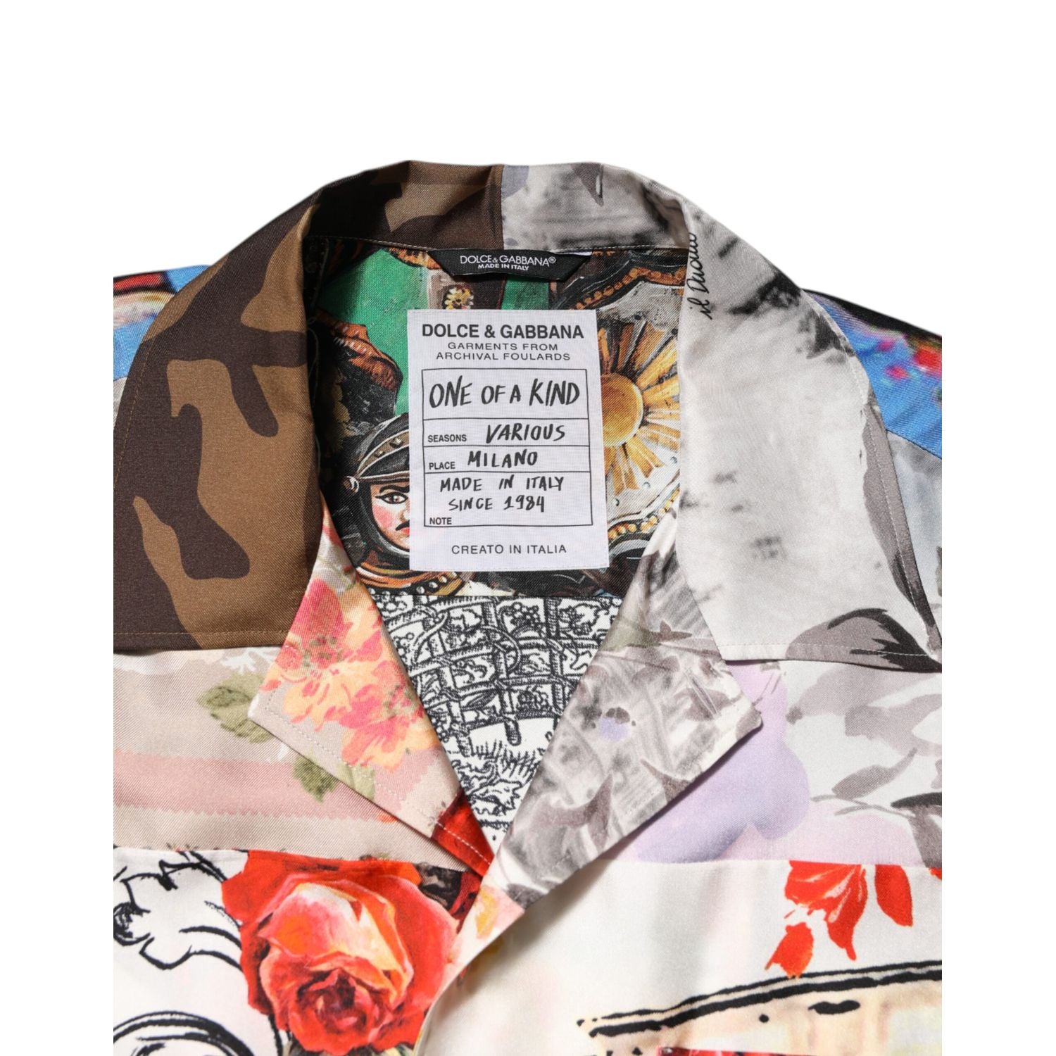 Dolce & Gabbana Multicolor Printed Casual Short Sleeve Shirt