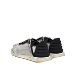 Dolce & Gabbana Multicolor Silver Logo Low Top NS1 Sneakers Shoes rear view with rubber heel and mesh design