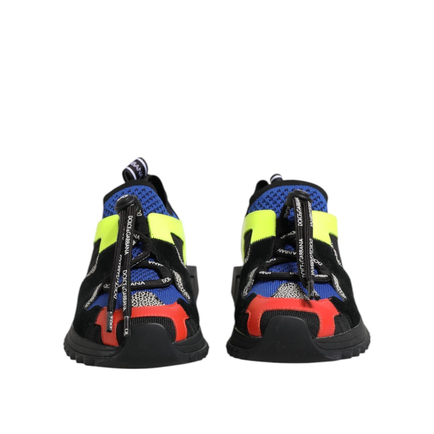 Dolce & Gabbana Multicolor Sorrento Trekking Sneakers Shoes featuring vibrant colors and rubber sole, front view.