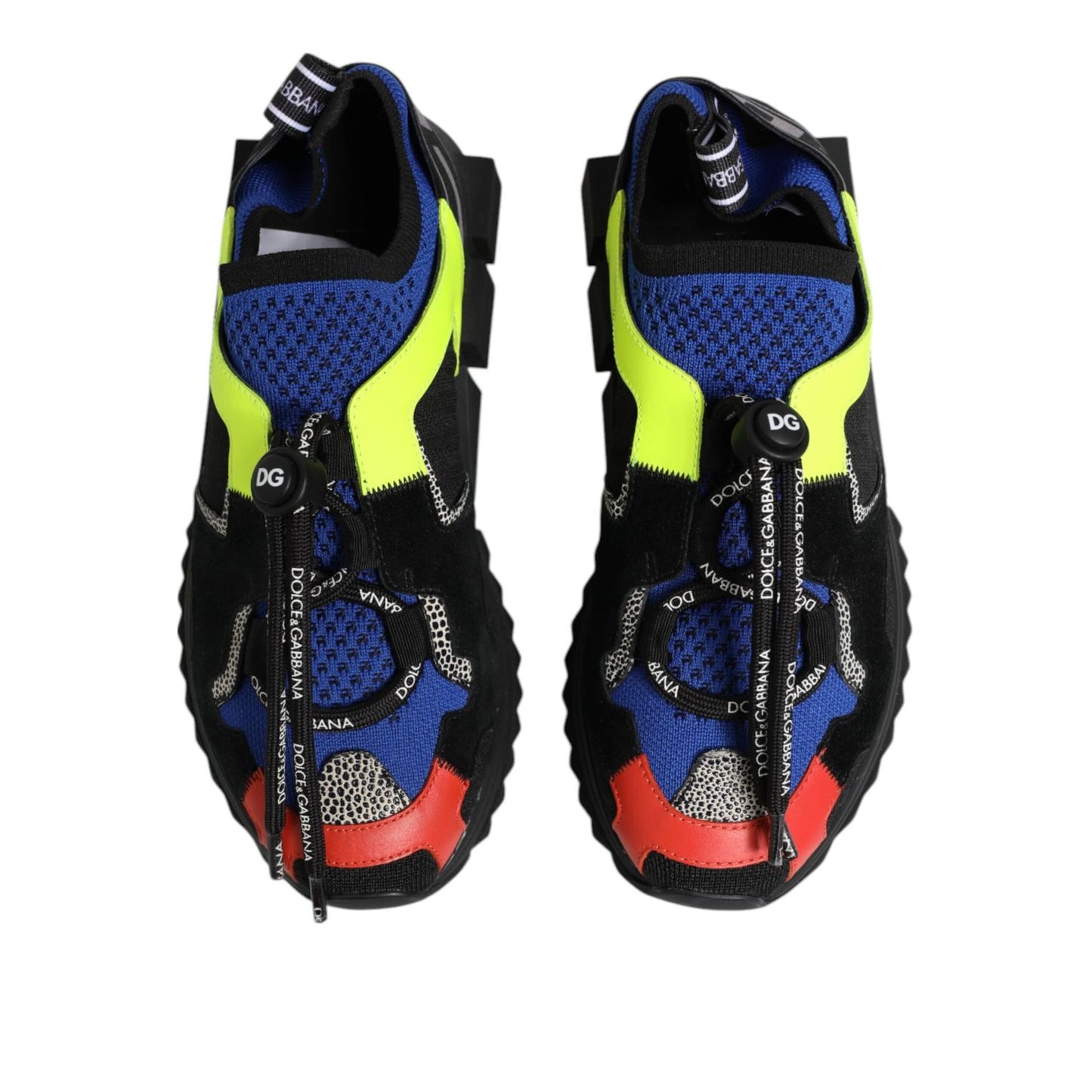 Dolce & Gabbana Multicolor Sorrento Trekking Sneakers Shoes with round toe, slip-on style, and ridged rubber sole.