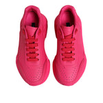 Dolce & Gabbana Pink Leather Daymaster Low Top Sneakers Shoes with lace-up closure and rubber sole.