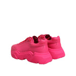 Dolce & Gabbana Pink Leather Daymaster Low Top Sneakers Shoes with logo detail, rubber sole, lace closure, and minor glue marks.