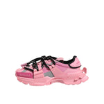  Dolce & Gabbana Pink Low Top Space Women Sneakers Shoes with lace-up closure and logo details, made in Italy. Minor defect on right shoe.