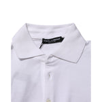 Dolce & Gabbana White Collared Short Sleeves Polo Men T-shirt with classic collar and button closure, made from high-quality cotton.