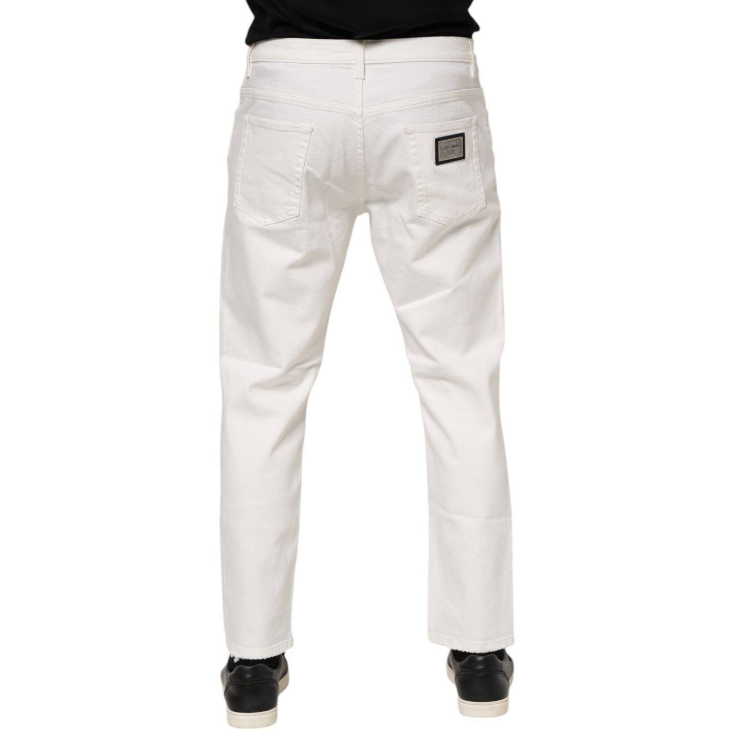 Dolce & Gabbana White Cotton Loose Men Denim Jeans