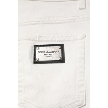 Dolce & Gabbana White Cotton Loose Men Denim Jeans