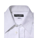 Dolce & Gabbana White Cotton MARTINI Paisley Jacquard Shirt