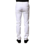 Dolce & Gabbana White Cotton Skinny Men Denim Jeans