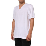 Dolce & Gabbana White Cotton V-Neck Short Sleeves T-shirt