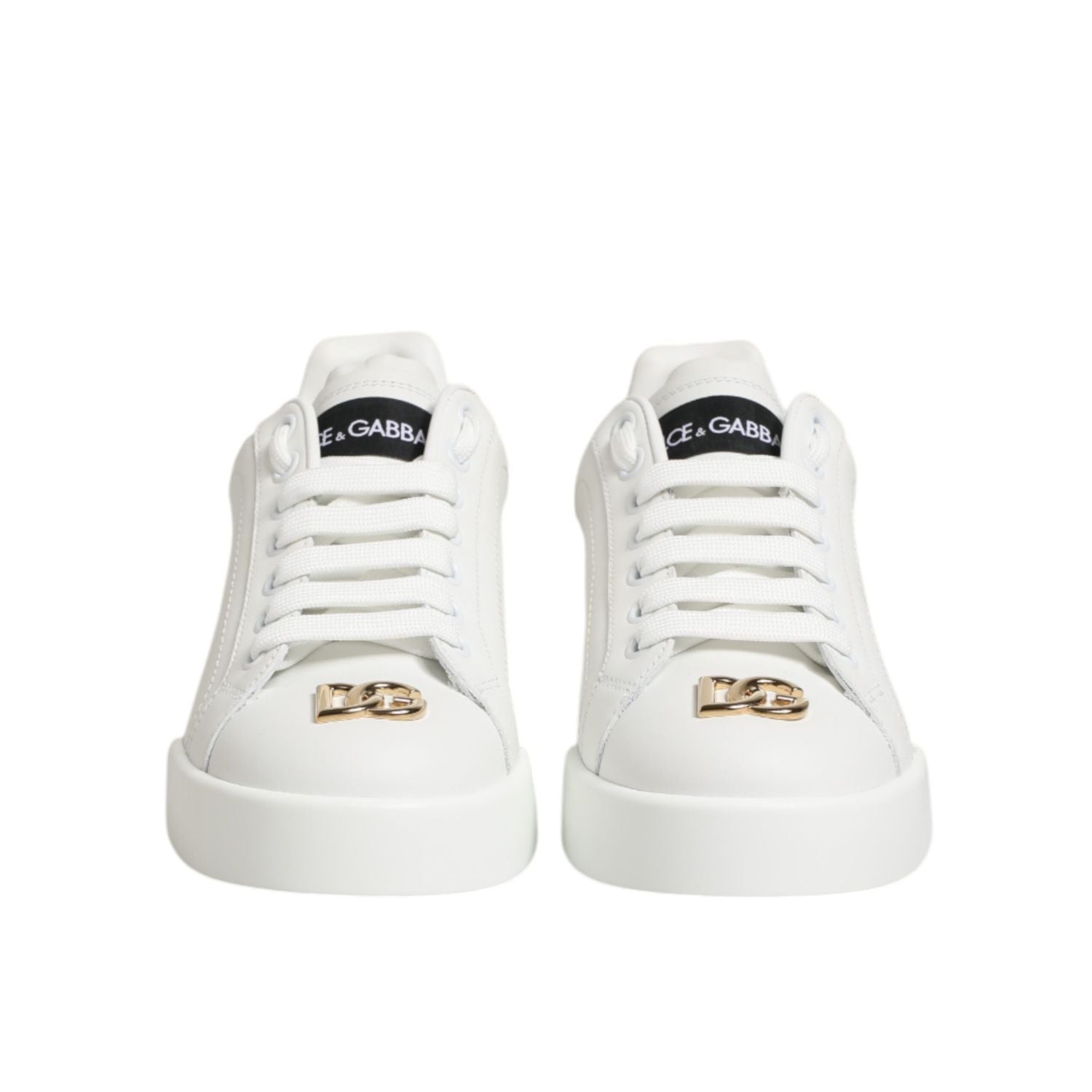 Dolce & Gabbana White DG Leather Low Top Sneakers Shoes