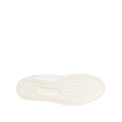 Dolce & Gabbana White Gray Leather Low Top Sneakers Shoes