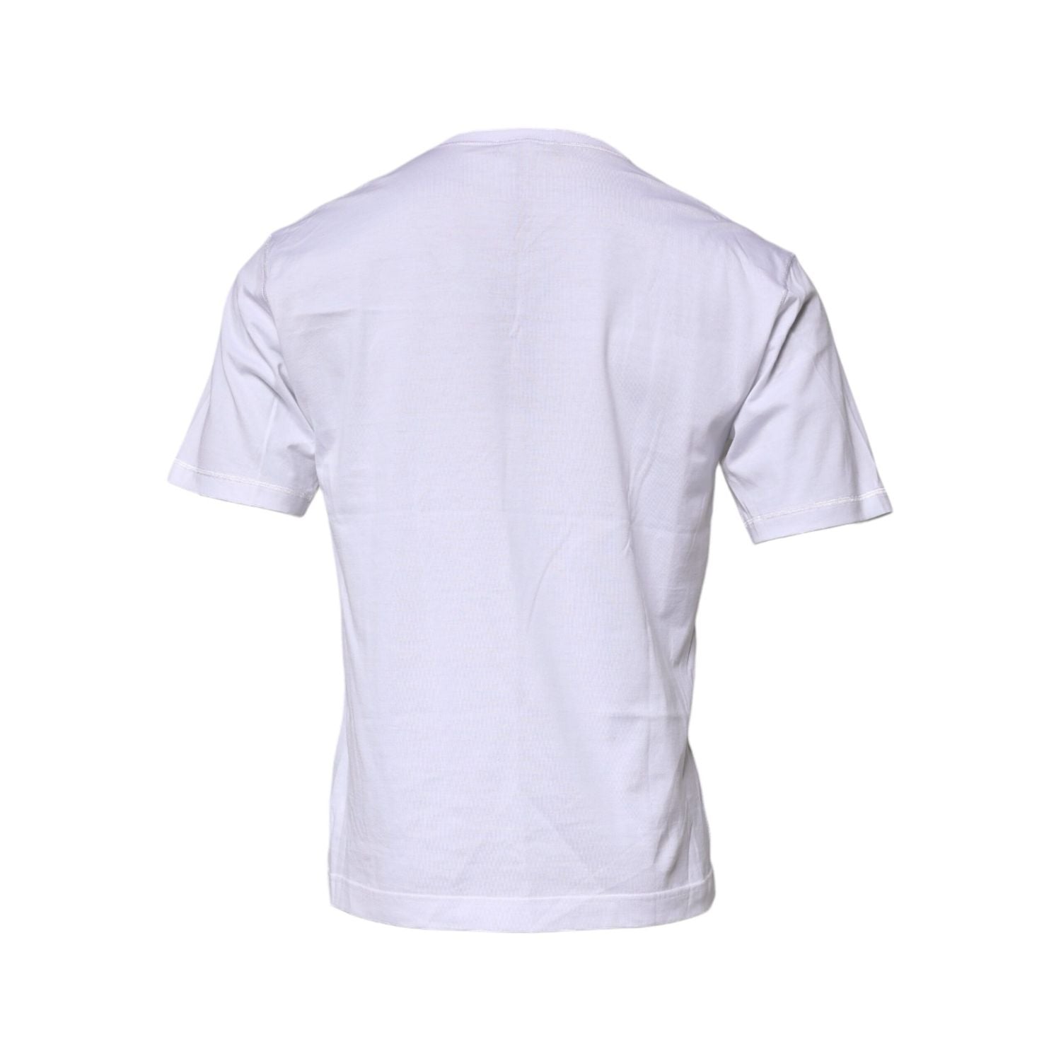 Dolce & Gabbana White Logo Tape Cotton Crew Neck T-shirt