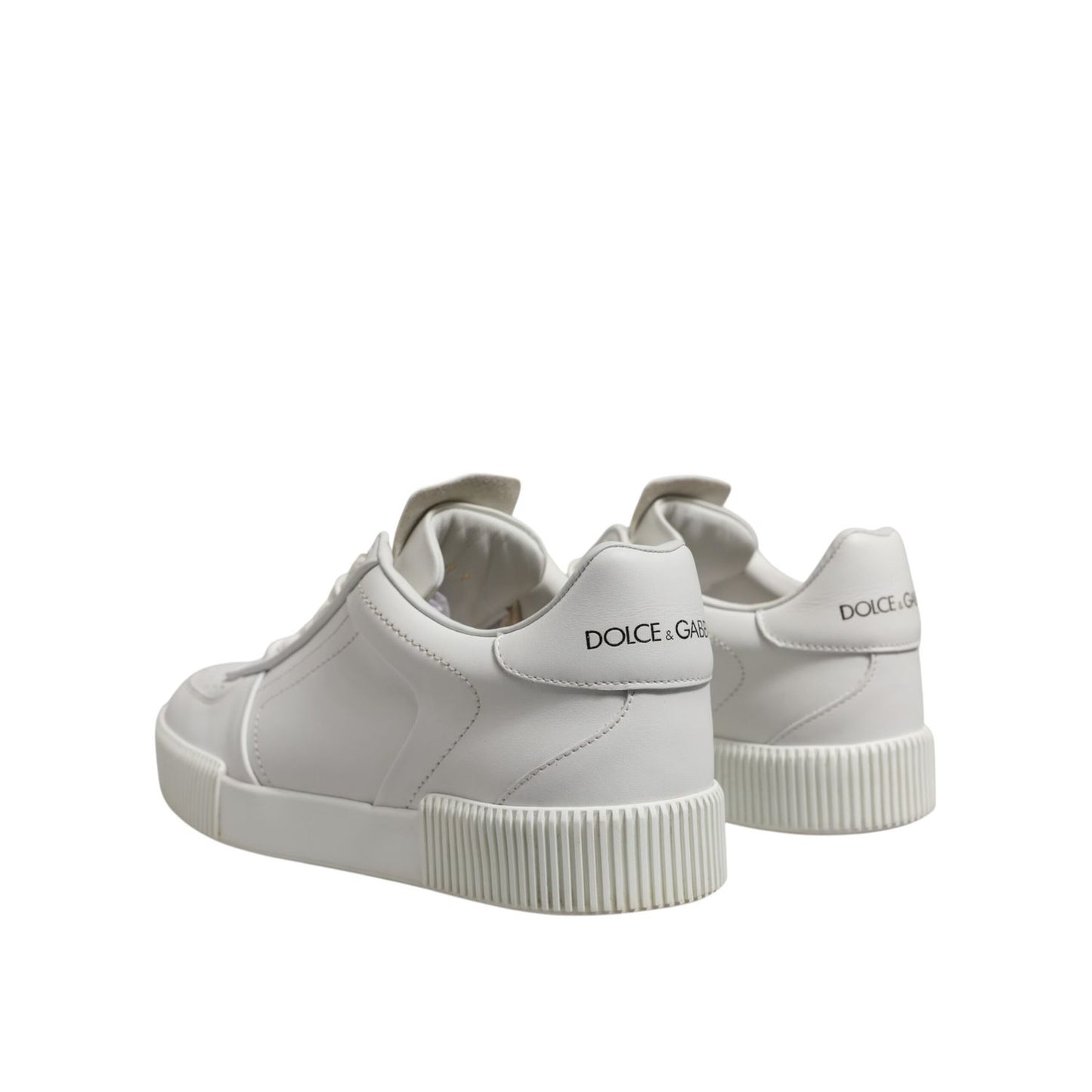 Dolce & Gabbana White Miami Leather Low Top Men Sneakers Shoes
