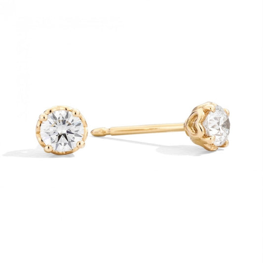 ORECCHINI RECARLO MOD. E01PX001_G061 gold diamond stud earrings