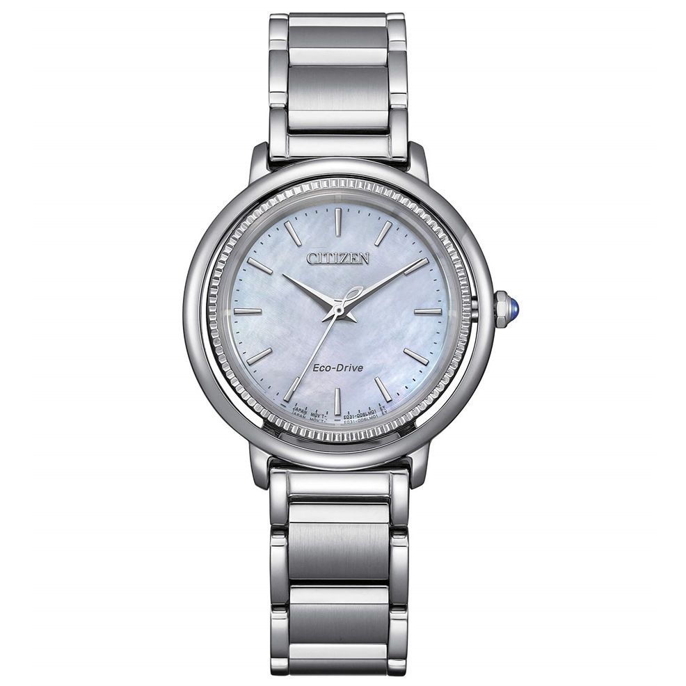 CITIZEN MOD. ARCLY watch with stainless steel band and Eco-Drive technology, displaying a mother-of-pearl dial.