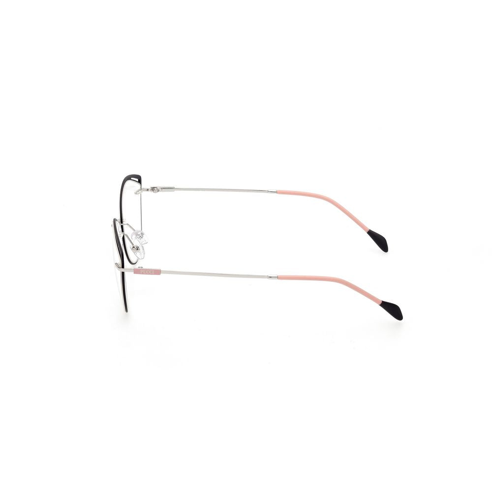 Emilio Pucci Black Metal Frames - Side view of EP5194-56005 glasses with metal frame and black color, size 56/15/140 mm for women.