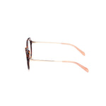 Side view of Emilio Pucci Brown Acetate Frames, illustrating the elegant temple design in brown acetate material.