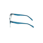 Side view of Emilio Pucci Brown Resin Frames for women, model EP5134-54089, with 54/18/140mm dimensions, in blue acetate material.