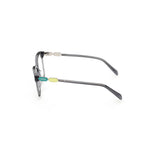 Side view of Emilio Pucci Gray Acetate Frames for women, model EP5185-55020, showcasing slim design and sleek grey color.