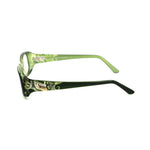 Alt Tag: Emilio Pucci Green Plastic Frames with gradient green color, side view showcasing temple design and measurements 51/17/130 mm.