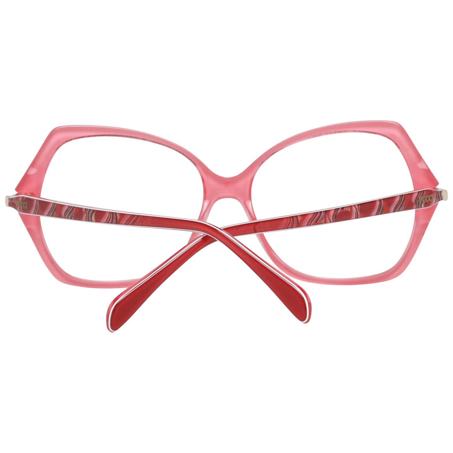 Emilio Pucci Red Women Optical Frames in plastic with full-rim style, size 54-14-135, featuring spring hinge and branded case.