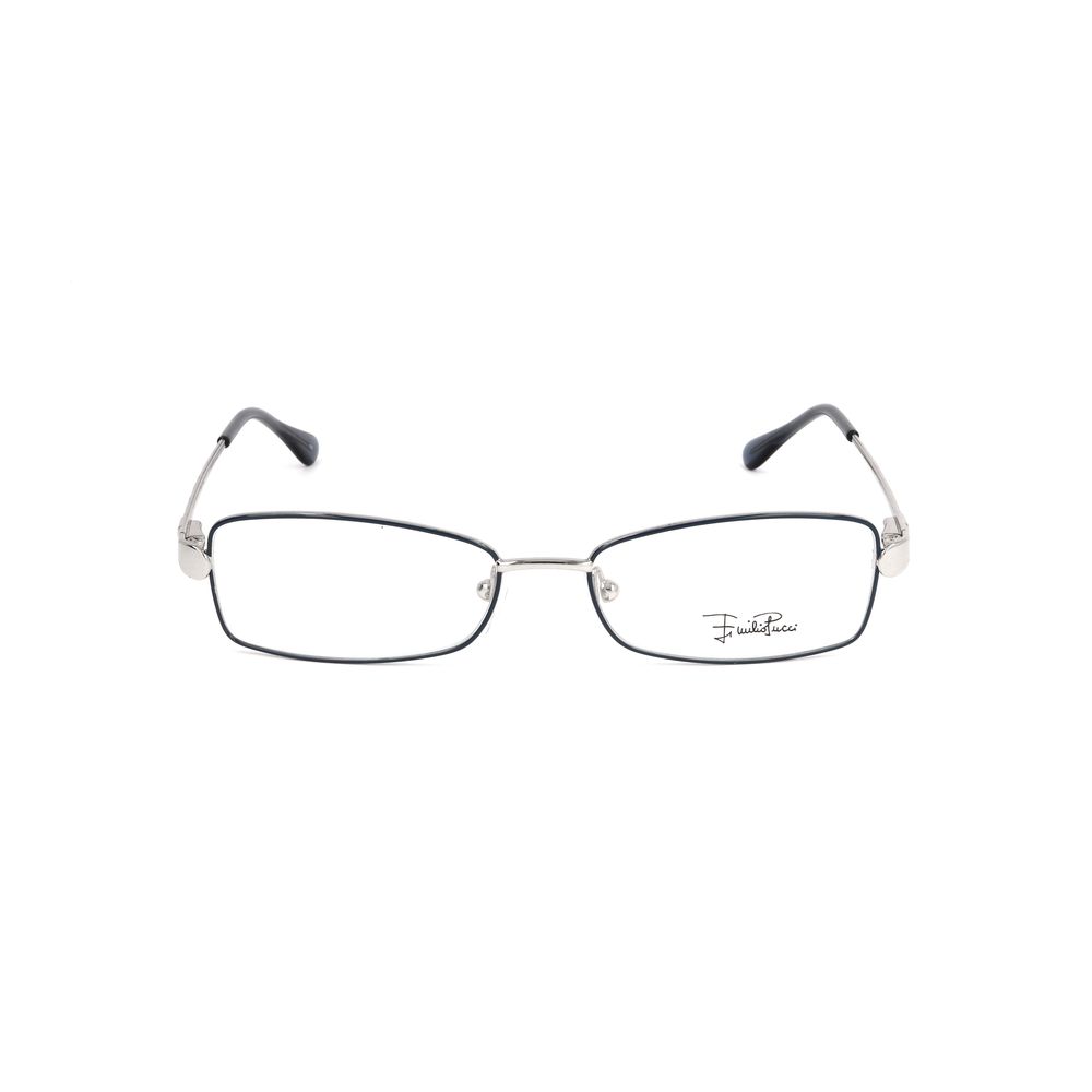 Emilio Pucci Silver Metal Frames front view showcasing sleek design in silver with dimensions 51/15/130 mm.