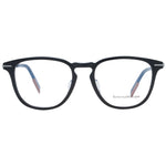 Ermenegildo Zegna Black Men Glasses Frame, full-rim round style with plastic black frame, size 52-18-150, branded case included.