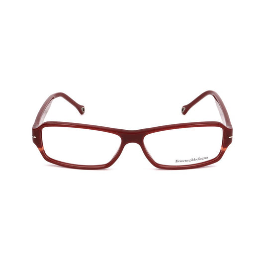 Ermenegildo Zegna Red Plastic Frames with 57/14/135 mm measurements for men, stylish eyewear in vibrant red.