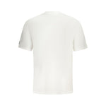 Back view of Fila White Cotton Men T-Shirt with green logo, crafted from 100% cotton for comfort and breathability, loose fit design.