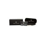 Frankie Morello Gold Metallic Women's Frame Eyeglasses packaging with logo.