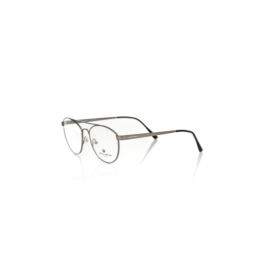 Frankie Morello Gray Metallic Unisex Frame eyeglasses with sleek design, Italian craftsmanship, and luxury appeal.