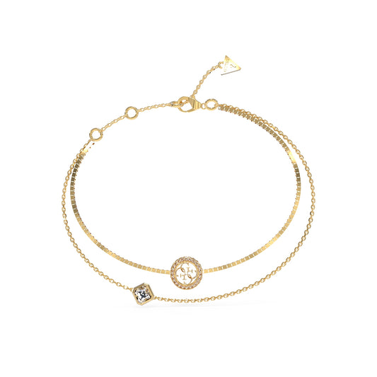 GUESS JEWELS JEWELRY Mod. JUBB04160JWYGS gold bracelet with crystal accents and adjustable chain design