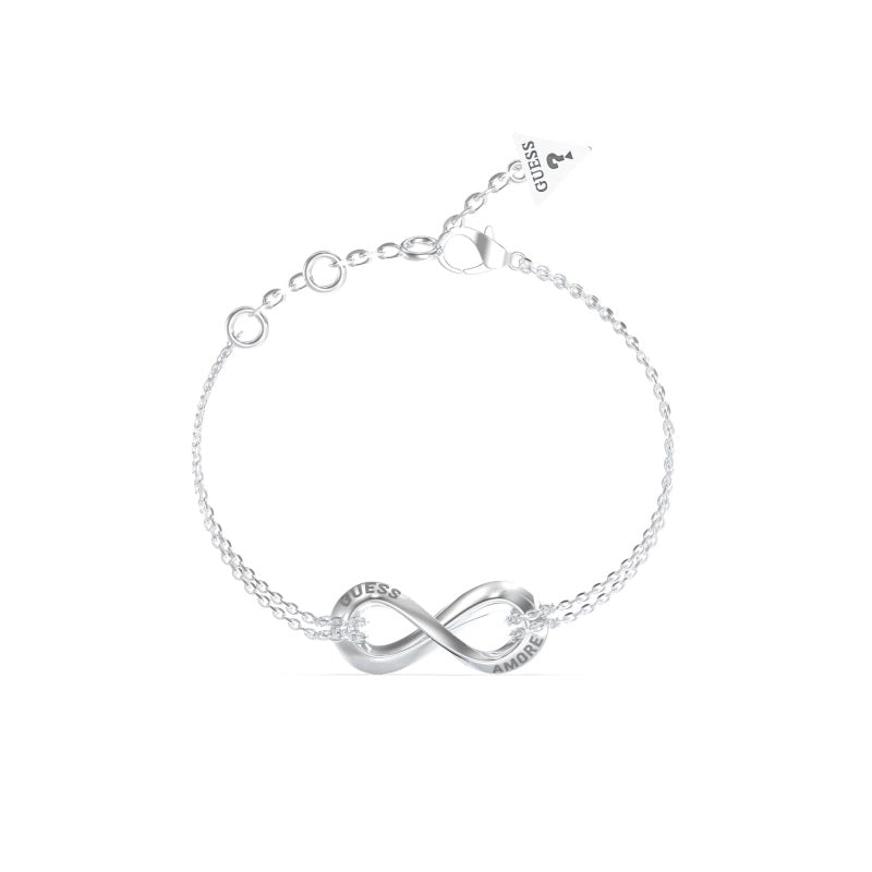 Elegantly designed GUESS JEWELS JEWELRY Mod. JUBB05050JWRHS bracelet featuring a silver infinity design.