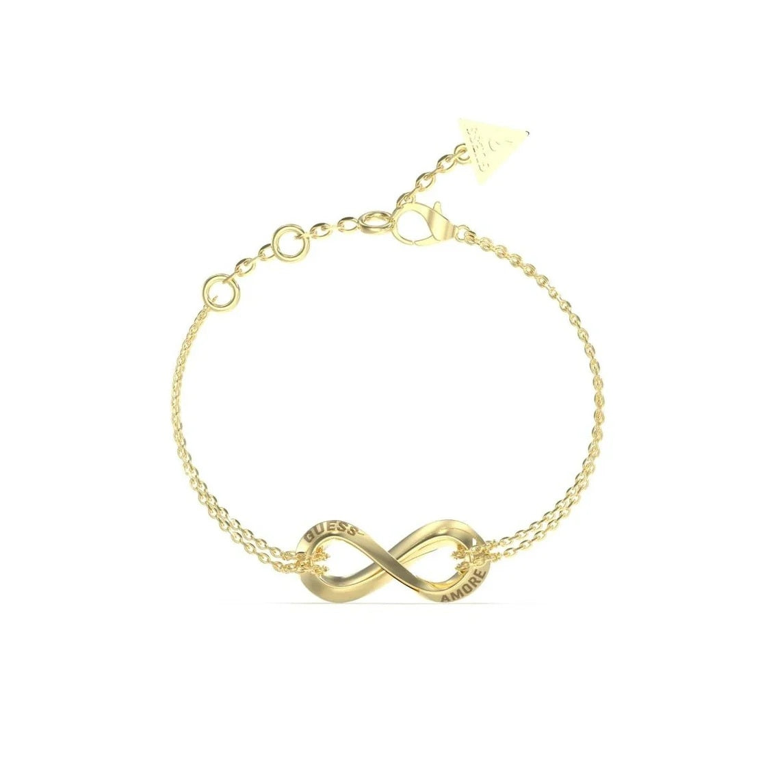Gold bracelet with infinity symbol, GUESS JEWELS JEWELRY Mod. JUBB05050JWYGS design, elegant and stylish accessory.