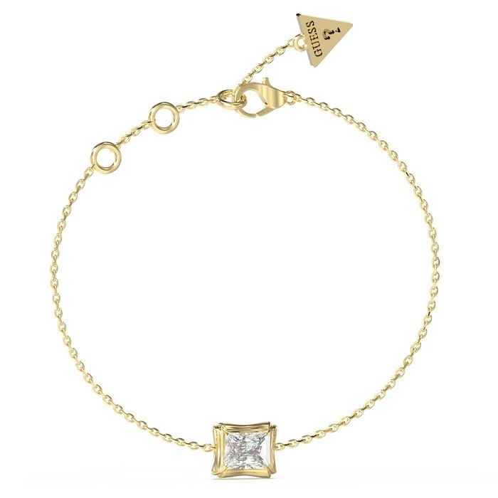 GUESS JEWELS JEWELRY Mod. JUBB05171JWYGS gold bracelet with a crystal charm and signature tag